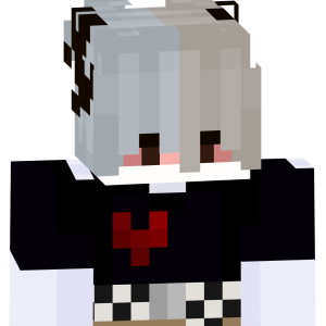 Аниме-мечтатель с двухцветными волосами - Спереди