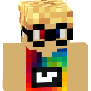 Радужный геймер в очках - Спереди