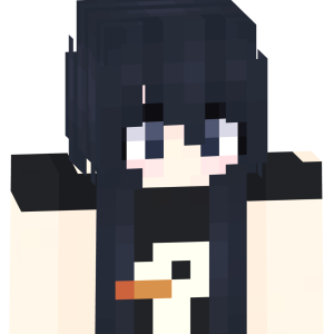 Милая аниме-девушка с уткой - Спереди