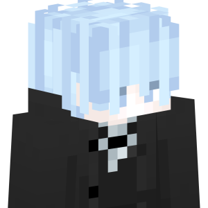 Аниме парень с голубыми волосами - Сбоку