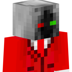 Красный демон в костюме - Сбоку