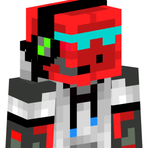 Кибер-геймер в красном - Сбоку