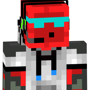 Кибер-геймер в красном - Спереди