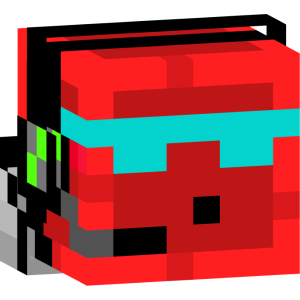 Кибер-геймер в красном - Голова