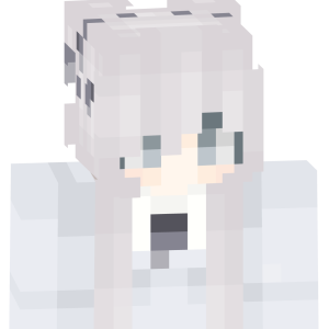 Аниме девушка с белыми волосами - Спереди