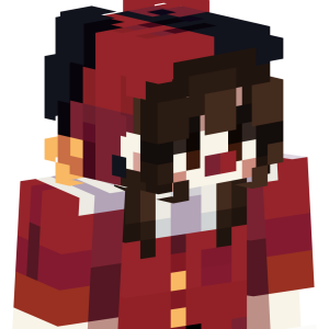 Красно-черная аниме-школьница - Сбоку