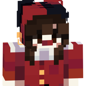 Красно-черная аниме-школьница - Спереди