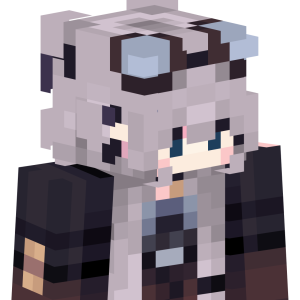 Пепельная аниме-девочка с рожками - Сбоку