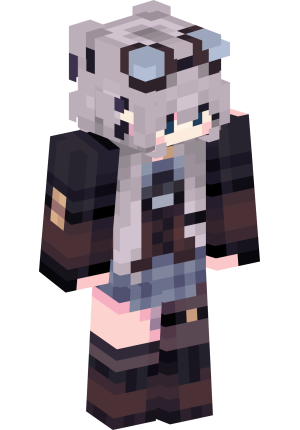 Пепельная аниме-девочка с рожками