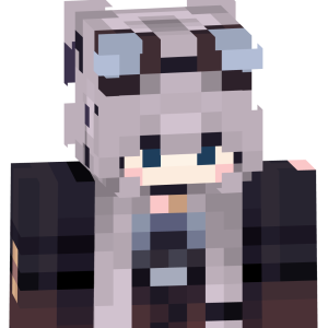 Пепельная аниме-девочка с рожками - Спереди