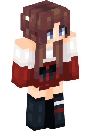 Милая шатенка в красном