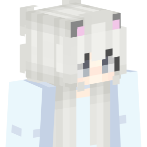 Белоснежная неко-девочка - Сбоку