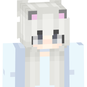 Белоснежная неко-девочка - Спереди