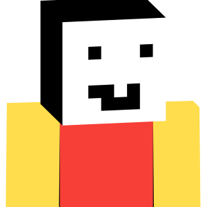 Веселый пиксельный человечек - Спереди