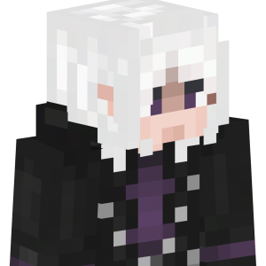 Аниме персонаж с белыми волосами - Сбоку