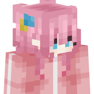 Розовая аниме-мечтательница - Сбоку