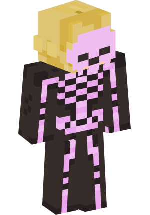 Неоновый скелет-брюнет