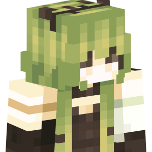 Оливковая аниме-девушка - Сбоку