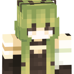 Оливковая аниме-девушка - Спереди