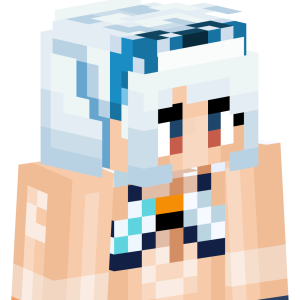 Белоснежная летняя аниме-девушка - Сбоку