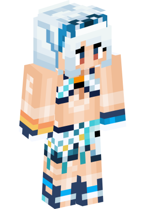 Белоснежная летняя аниме-девушка