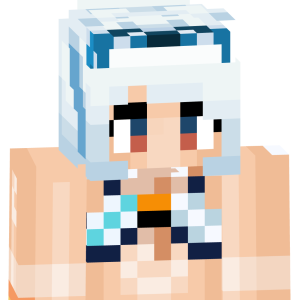 Белоснежная летняя аниме-девушка - Спереди