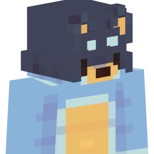 Синий зверочеловек в маске - Сбоку