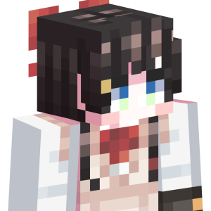 Аниме-школьница с красным бантом - Сбоку