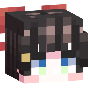 Аниме-школьница с красным бантом - Голова