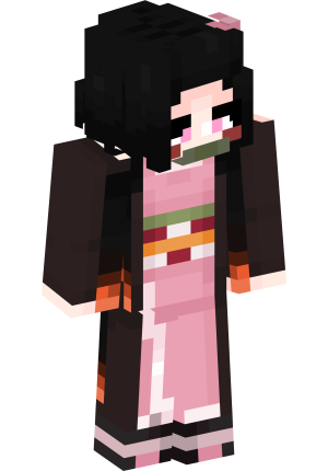 Розовая демоница с бамбуком