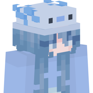 Лазурная аксолотль-девушка - Сбоку