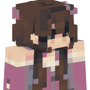 Милая шатенка с розовыми цветами - Сбоку