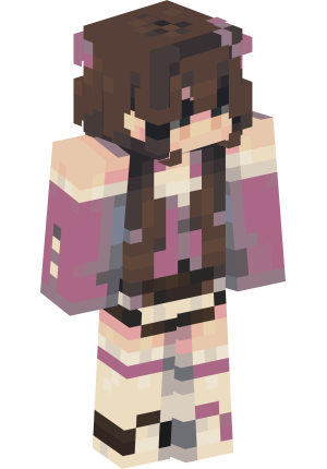 Милая шатенка с розовыми цветами