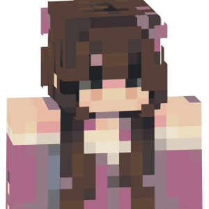 Милая шатенка с розовыми цветами - Спереди