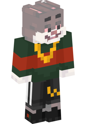 Улыбающийся серый заяц