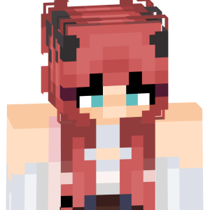 Рогатая аниме-девушка - Спереди