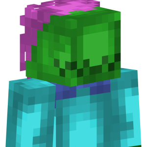 Неоновый пришелец с розовым ирокезом - Сбоку