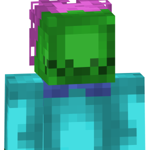 Неоновый пришелец с розовым ирокезом - Спереди